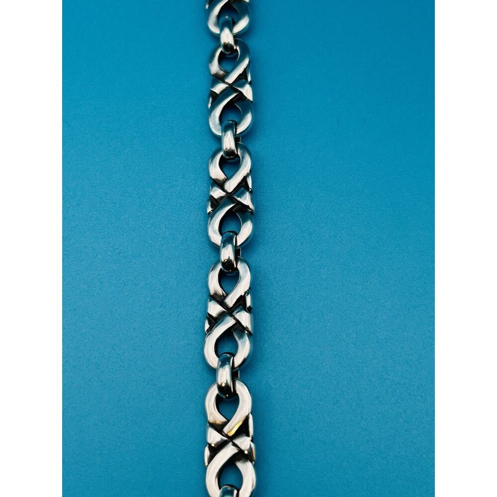 James Avery Retired 925 Sterling Silver Scrolled Infinity Link Bracelet 8" Inch - Picture 11 of 12